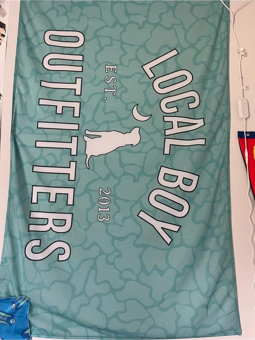 LOCAL BOY teal and blue tapestry